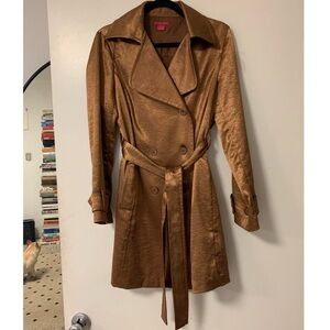 early 2000s bronze double breasted trench coat